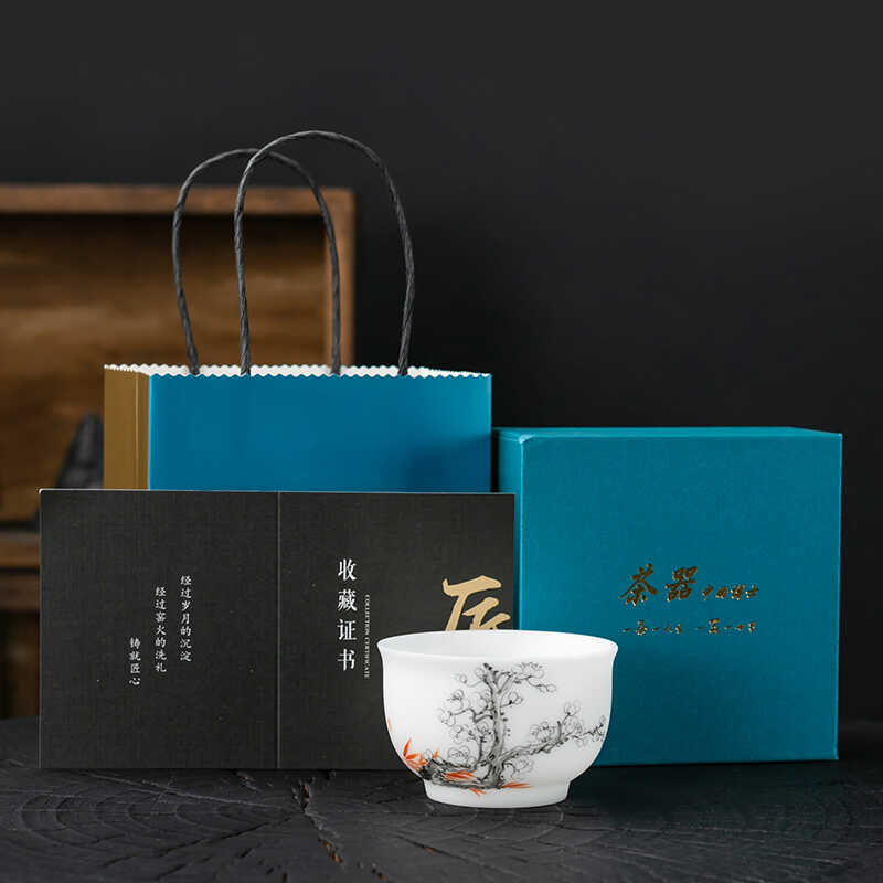 功夫茶具套装盖碗德化白瓷轻奢