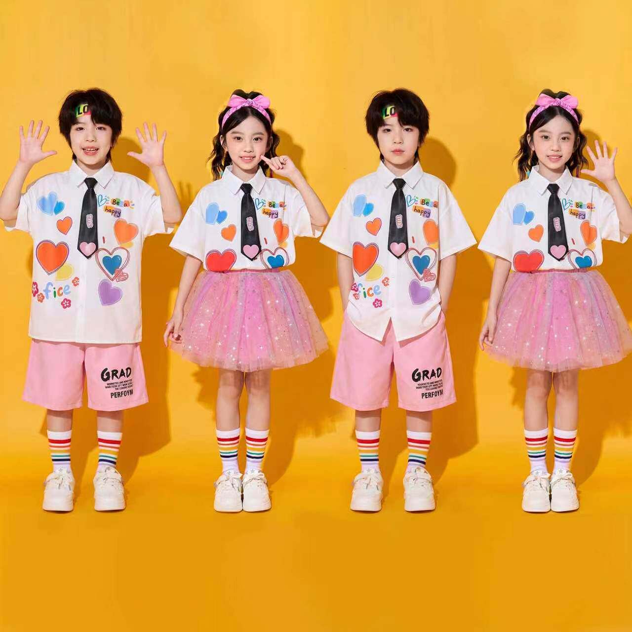 六一儿童表演服装中国风小学生啦啦队服运动会服幼儿园合唱演出服