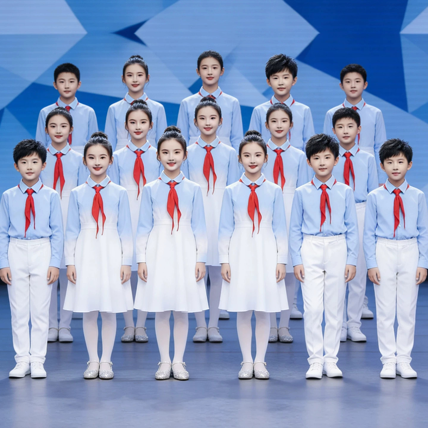 儿童合唱演出服诗歌朗诵小学生大合唱团爱国主题演讲比赛表演服装