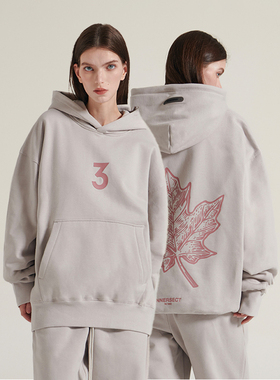 INNERSECT三生万物枫叶限定连帽卫衣重磅潮美式休闲上衣男女帽衫