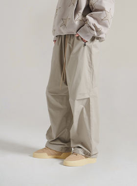 INNERSECT新款直筒伞兵裤纯色潮牌系带宽松休闲长裤男女同款裤子