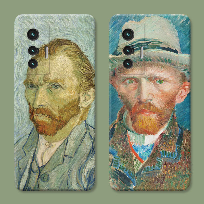 梵高自画像适用vivo x80手机壳x100x90x70x30pro+油画复古x20x9x7x6plus文艺s女款软t