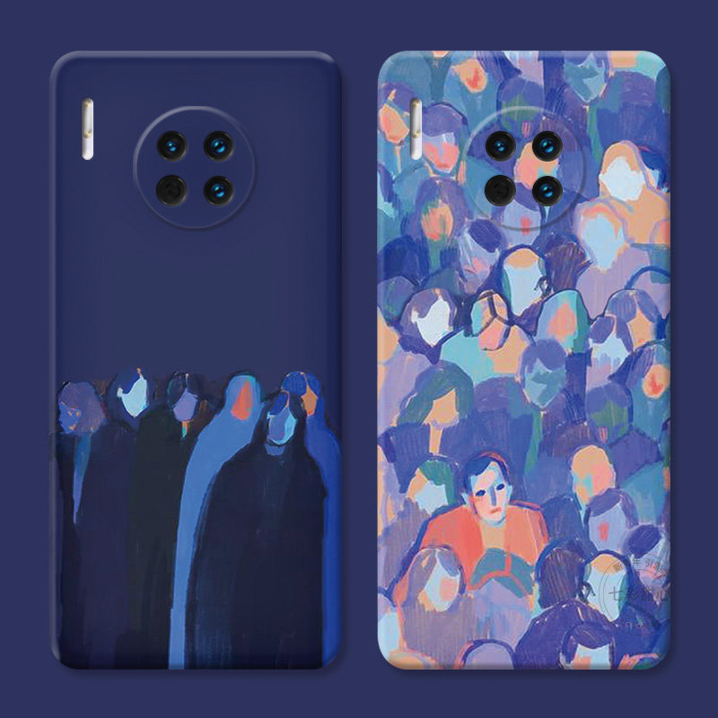 冷淡风人群适用华为mate40手机壳30pro+50油画20x文艺10e9艺术8简约5g女款软,3C数码配件,手机保护套/壳,淘宝优惠券,粉丝福利购,淘宝优惠卷