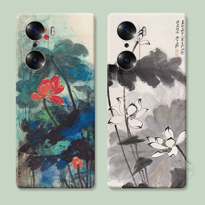 复古荷花适用华为荣耀400手机壳300/200/100/90/80/70/60/50se/30pro+油画中国风艺术直屏版GT文艺女款软十,3C数码配件,手机保护套/壳,淘宝优惠券,粉丝福利购,淘宝优惠卷
