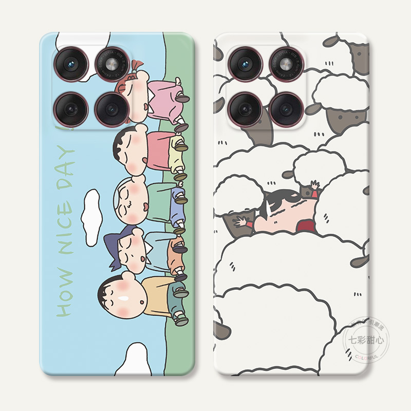 可爱蜡笔小新适用摩托罗拉edge60pro手机壳50/40/S30/G86G85G84G75G56G55G54卡通阿呆日系动漫男生女款软