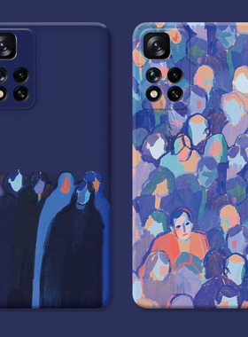 冷淡风人群适用小米红米note12手机壳11+10pro油画9文艺8艺术7T简约5女款4x软3