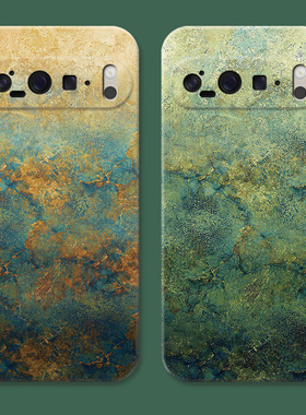 ins风晕染青绿适用谷歌Pixel10手机壳9pro/8/7/6A油画XL小众艺术简约女款耐脏软