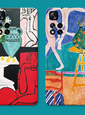 马蒂斯少女适用小米红米note12手机壳11+10pro文艺9油画8艺术7T复古5女款4x软3