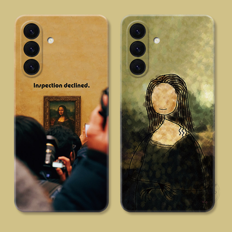 围观油画适用三星A56手机壳A73A72A71A70A55A54A53A52A36A35A34A33A26a25可爱蒙娜丽莎搞怪个性创意文艺女款