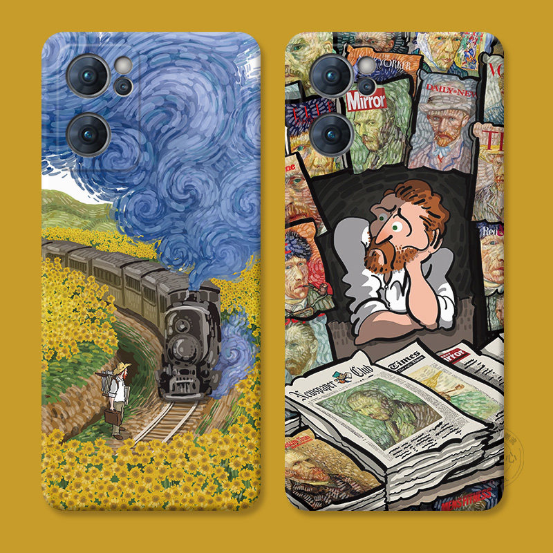 花田火车油画适用oppo手机壳