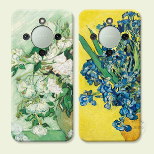 x30i梵高油画x20se唯美x10小清新9x8x艺术女款 x40GT 耐脏软 x50 文艺白玫瑰适用华为荣耀x70手机壳x60pro