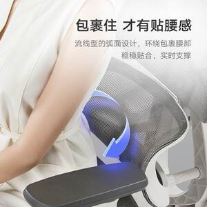 黑白调E2人体工学椅电脑椅家用舒适久坐办公椅靠背椅子电竞座椅
