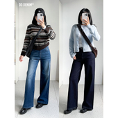 加绒一体绒显瘦阔腿直筒牛仔裤 DD「天生直腿」经典 冬季 新色 女 版