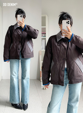DD「重工油蜡夹克」英伦复古灯芯绒拼接油蜡防风夹克外套秋冬保暖