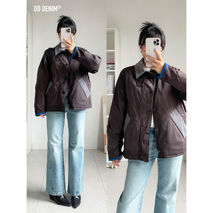 DD「重工油蜡夹克」英伦复古灯芯绒拼接油蜡防风夹克外套秋冬保暖