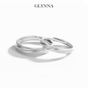 S999纯银开口可调节情侣对戒极简高级感银饰戒指男女款 送新年礼物