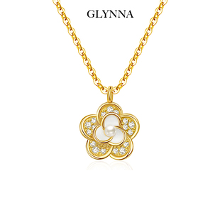 纯银小香风山茶花珍珠项链女轻奢小众高级感锁骨链520礼物送女友