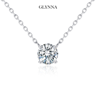 许我耀眼许妍赵露思同款 锁骨链 鼻屎钻女通体纯银轻奢单钻项链女款