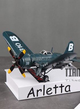 飞机模型金属双翼大尺寸工艺品