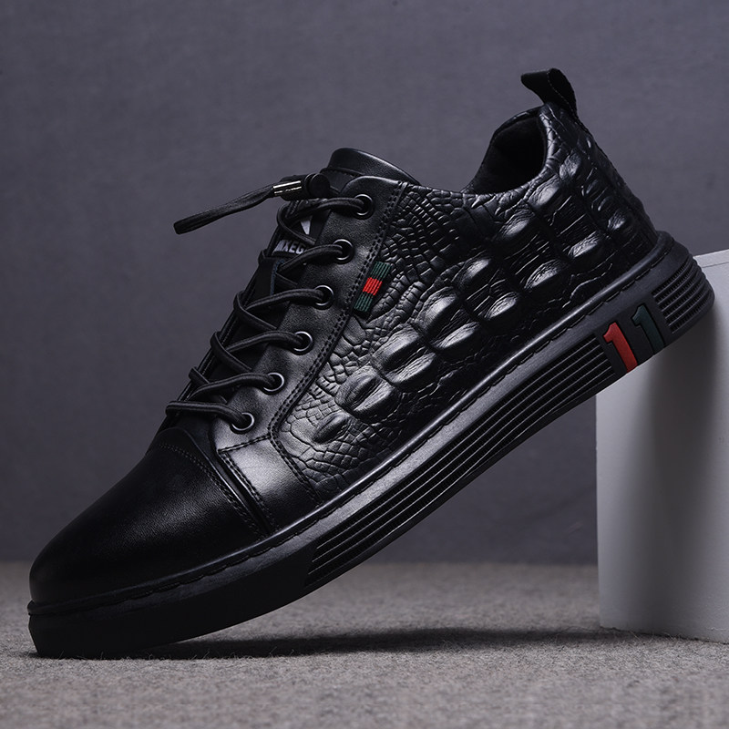 皮鞋男真皮冬季透气新款男款透气男款男士软底软皮休闲运动百搭鞋