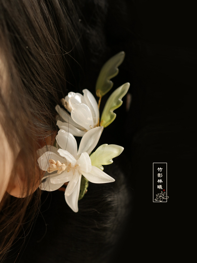 发梳插梳琉璃古风汉服玉兰花头饰