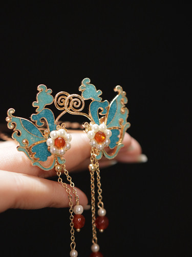 发簪简约汉服配饰各种颜色蝴蝶簪