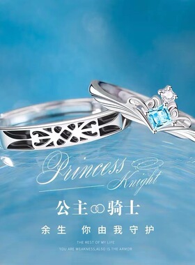 公主与骑士情侣戒指新款情侣款男女一对小众设计高级对戒纪念礼物