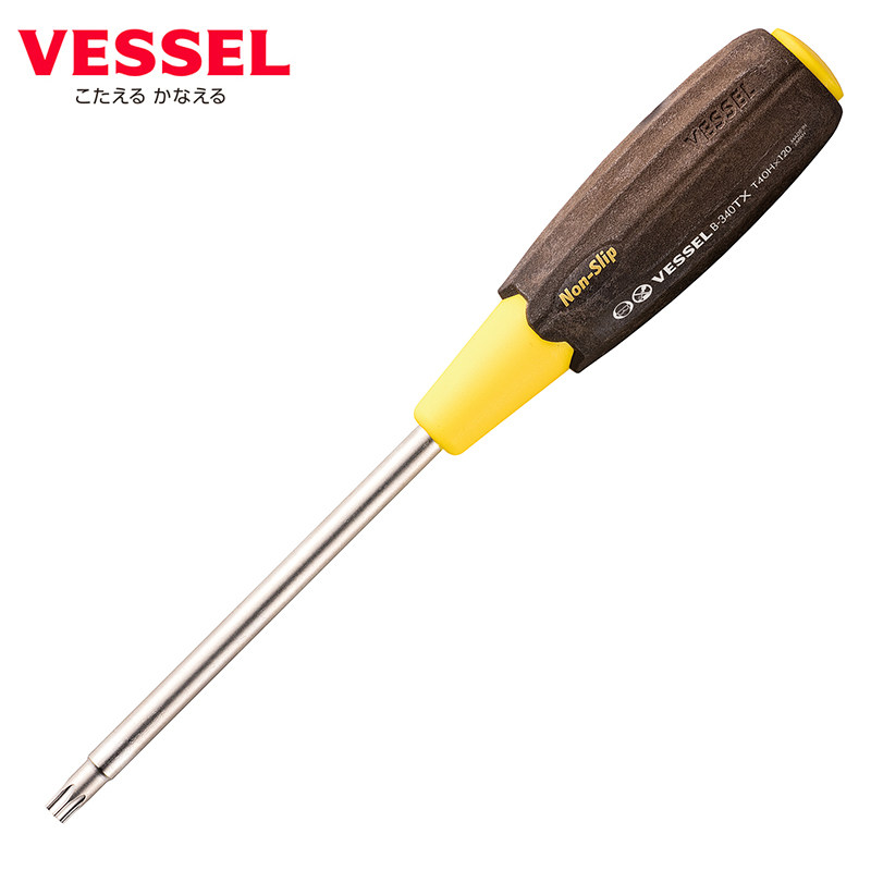 일본 VESSEL 나무 손잡이 미끄럼 방지 및 내유성 TORX 매화 드라이버 T10T15T20T27T30T40