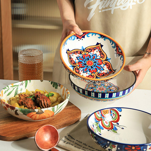 舍里高颜值餐盘汤盘陶瓷深盘家用