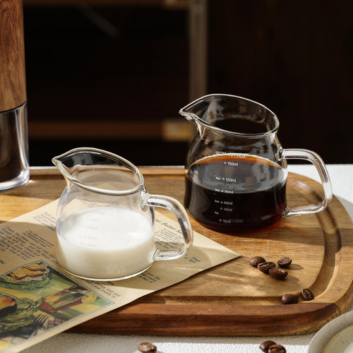 舍里带刻度高硼硅玻璃咖啡萃取杯
