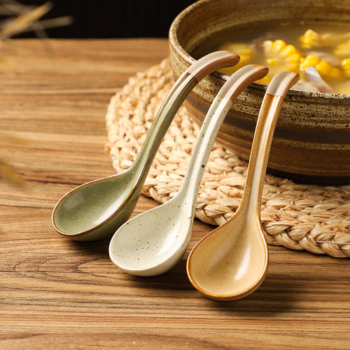 舍里窑变工艺陶瓷小汤勺