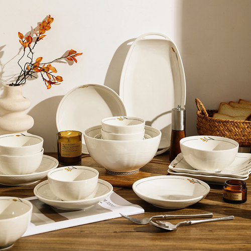 舍里高级感手绘碗盘菜盘子吃饭碗