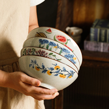 舍里中式陶瓷面碗家用水墨风大容量拉面碗汤碗复古斗笠碗螺蛳粉碗