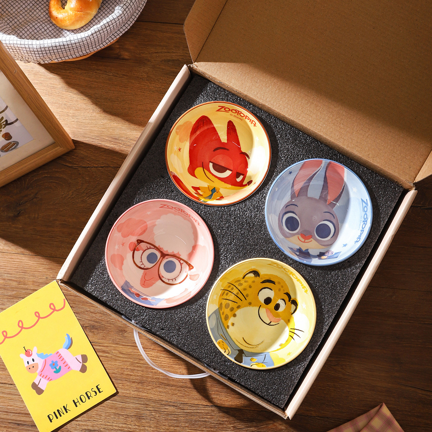 舍里可爱陶瓷米饭碗礼盒卡通儿童吃饭小碗餐具套装高颜值实用礼品