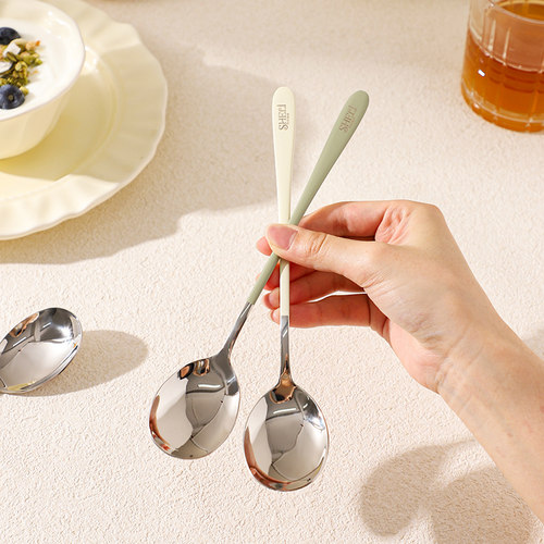 舍里食品级304不锈钢饭勺长柄勺