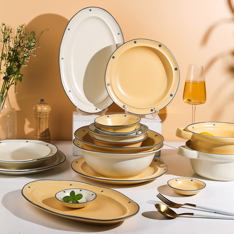 舍里日式餐具碗碟套装家用创意陶瓷碗韩版ins风饭碗汤面碗菜盘子,餐饮具,碗,淘宝优惠券,粉丝福利购,淘宝优惠卷