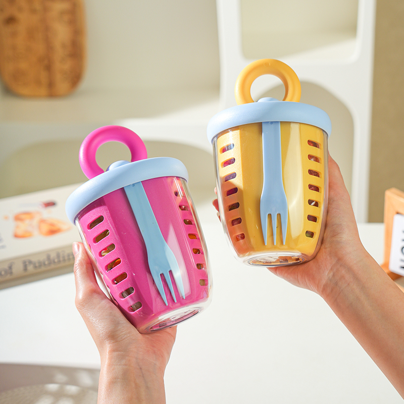 舍里便携早餐双层沥水沙拉杯