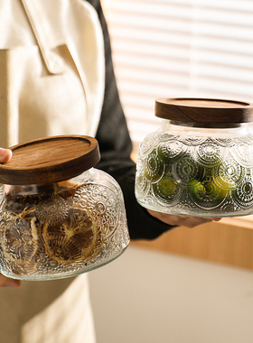 舍里复古玻璃密封罐食品级储物罐咖啡豆零食干果白糖储存罐茶叶罐