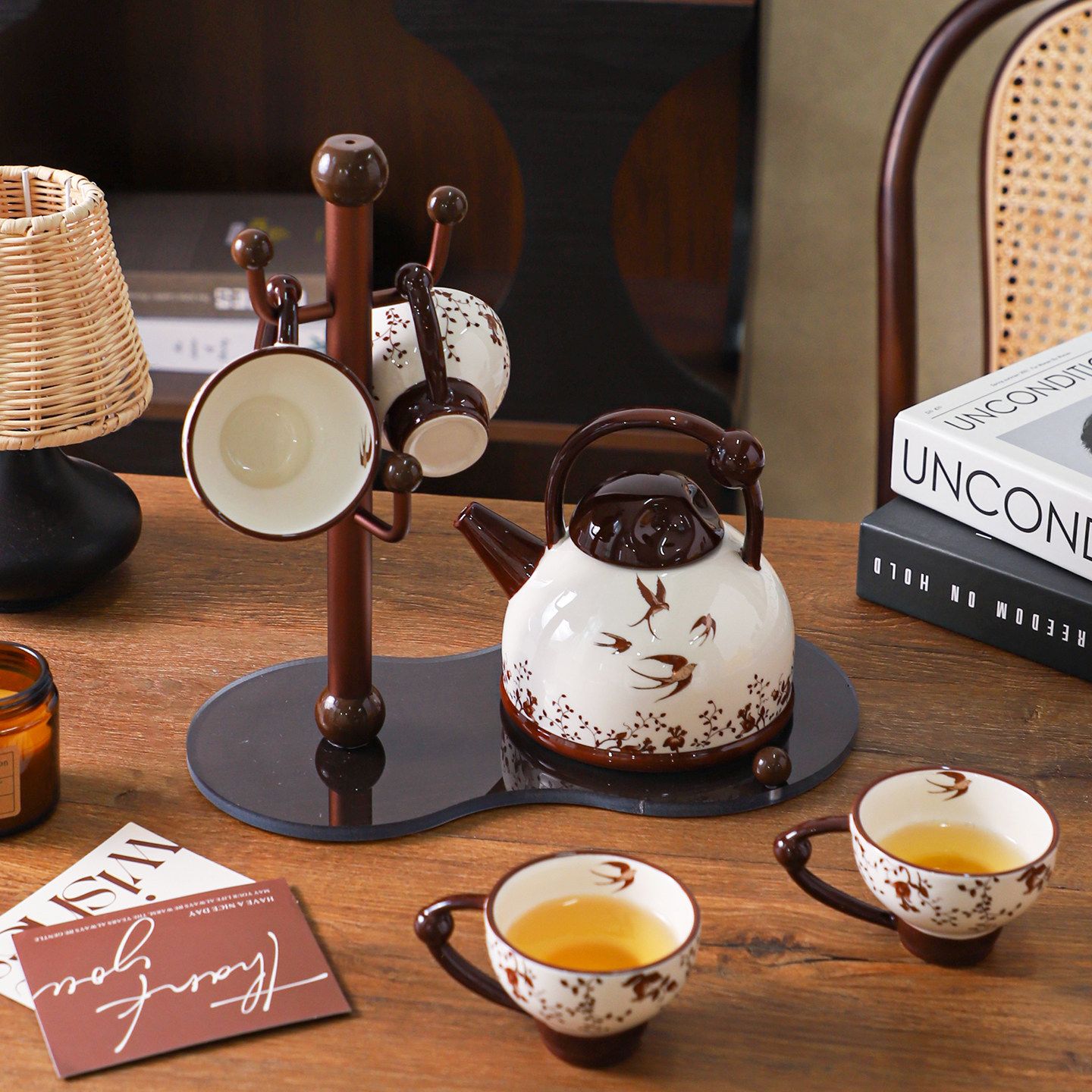 舍里法式茶具套装高级感家用客厅陶瓷水杯水壶礼盒乔迁创意礼物,餐饮具,水具套装,淘宝优惠券,粉丝福利购,淘宝优惠卷