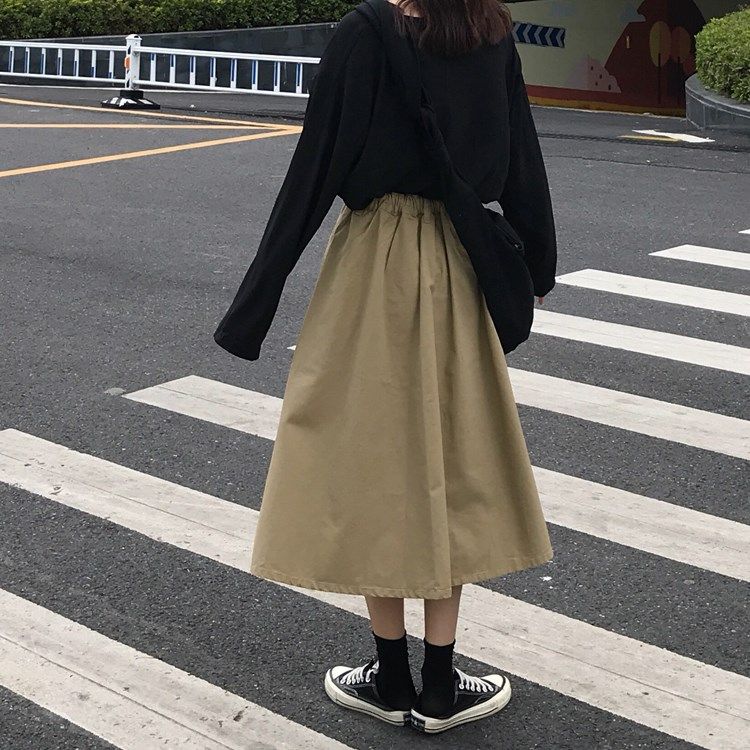 Elastic waist Paige Show thin skirt Spring Retro chic Easy Versatile Thin section student Big swing skirtin the Women's clothing/Boutique , Skirts  category - from Buy2taobao.com to provide professional Taobao agent buy service