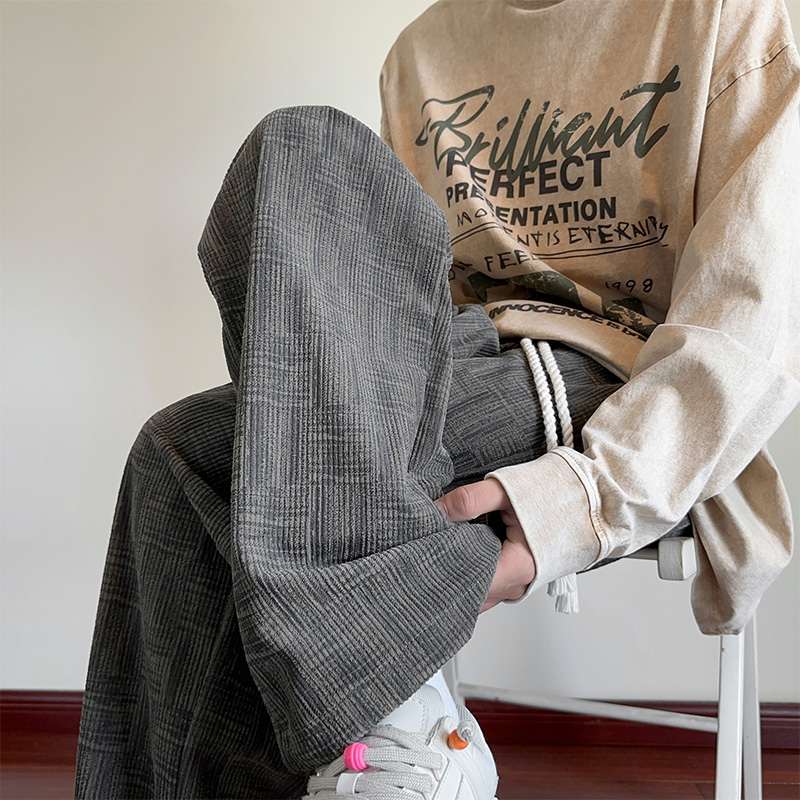 清仓捡漏灯芯绒裤子男士秋冬加绒宽松直筒休闲长裤潮牌美式阔腿裤