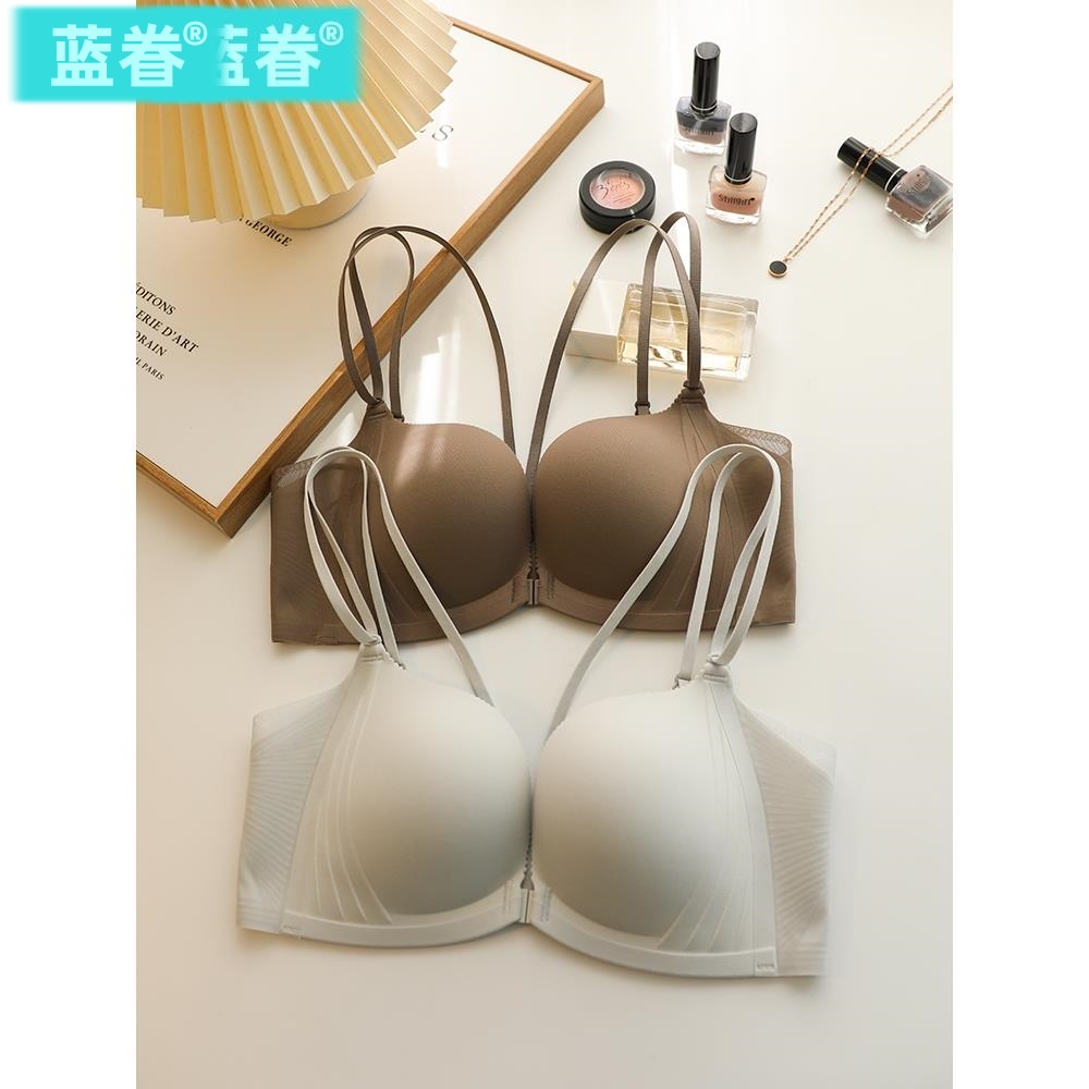 美背内衣2025新款爆款夏季薄款上托收副乳前扣文胸无钢圈聚拢胸罩