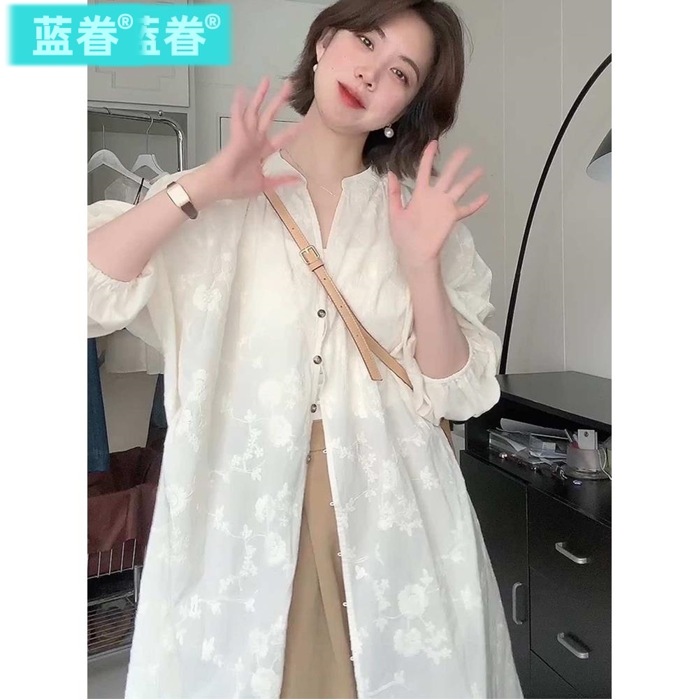 国风长袖衬衫薄款外套女夏季新款2025年爆款显瘦防晒衣新中式上衣