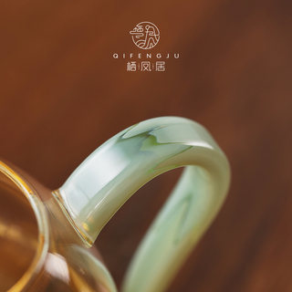 栖凤居玻璃公道杯加厚耐热分茶器单个茶海公杯匀杯家用茶具零配件