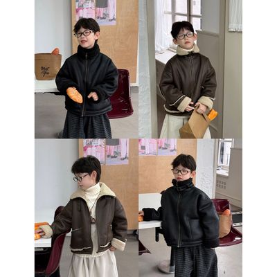 儿童加绒加厚皮毛一体保暖外套