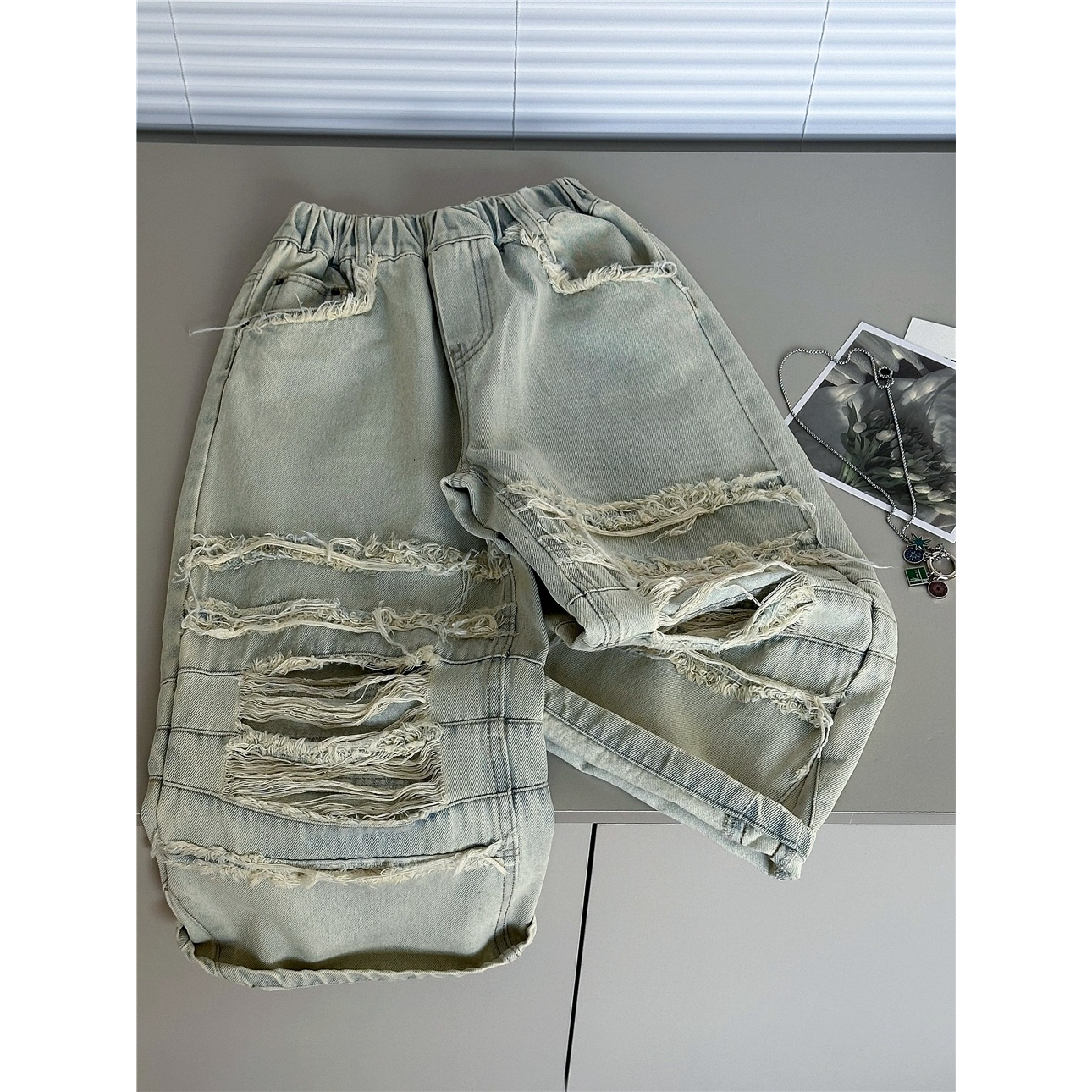 WEY KIDS 2026春夏款男女童牛仔裤韩版重工废土风中大童洋气裤子,童装/婴儿装/亲子装,儿童牛仔裤,淘宝优惠券,粉丝福利购,淘宝优惠卷