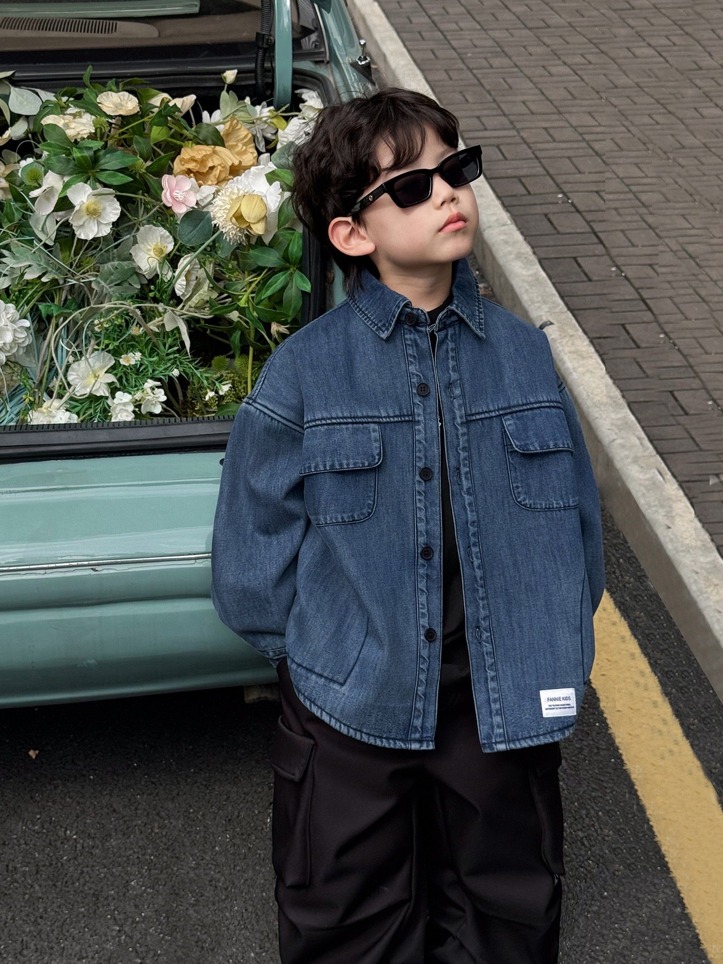 Wey kids2025男童冬款韩版中大童外套帅气翻领加绒牛仔儿童衬衫潮,童装/婴儿装/亲子装,儿童牛仔衬衫,淘宝优惠券,粉丝福利购,淘宝优惠卷