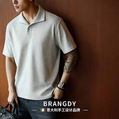 Brangdy意大利polo衫男短袖新款重磅t恤商务休闲通勤半袖体恤冰丝