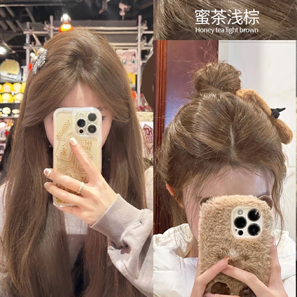 蜜茶浅棕色染发剂冷茶棕免漂显白2024流行色染发自己在家染头发膏