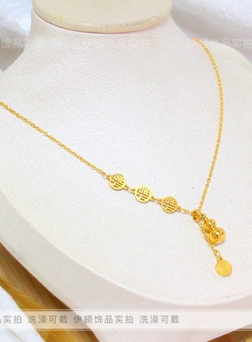 钛钢不掉色福禄葫芦项链